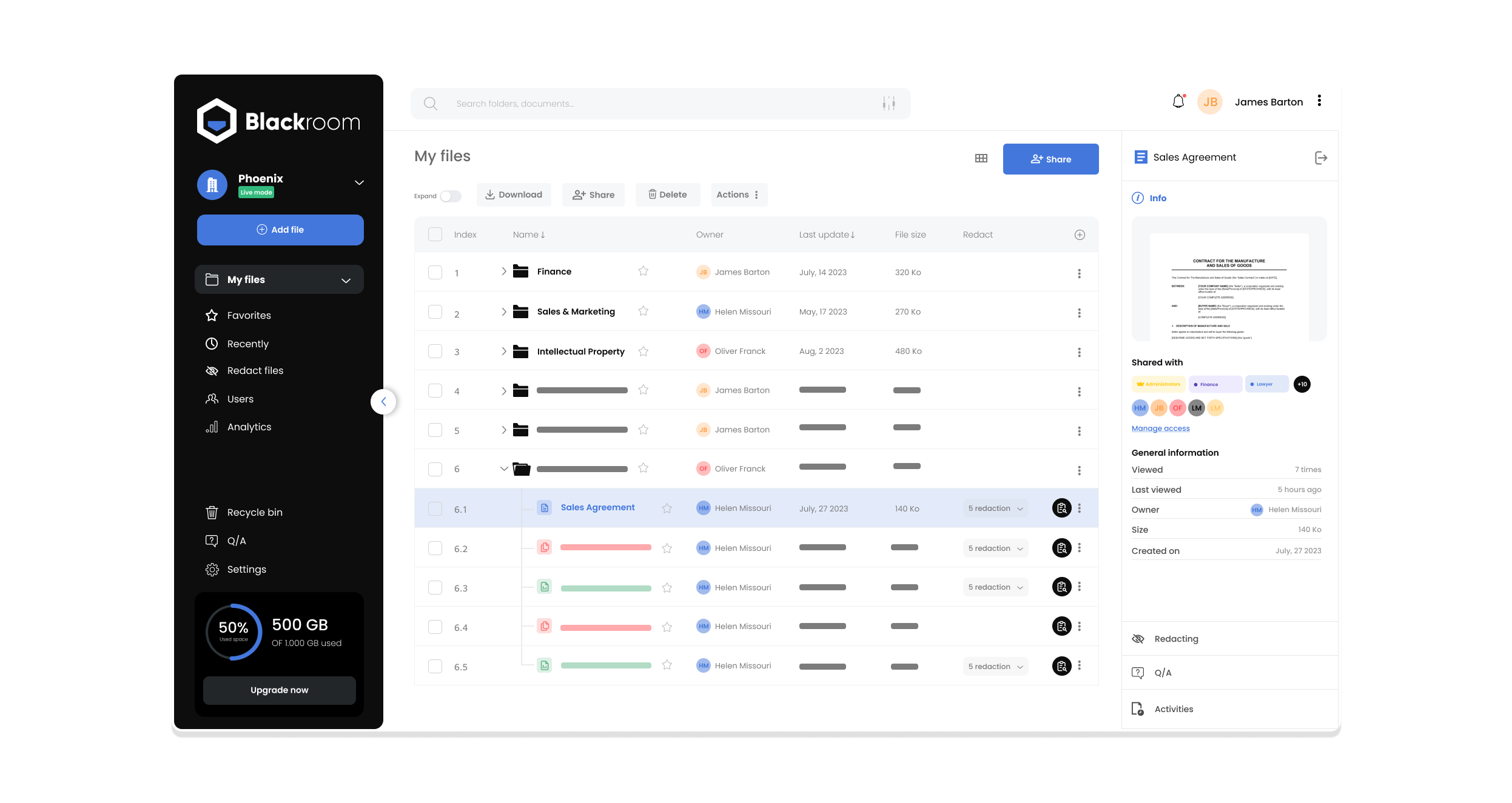 Blackroom virtual data room premier saas solution